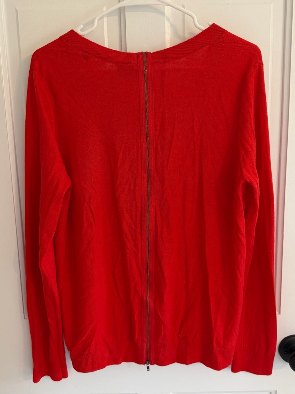 Cabi Cobblestone Cardigan Sweater Red Back Zip V-Neck Medium - Picture 8 of 8